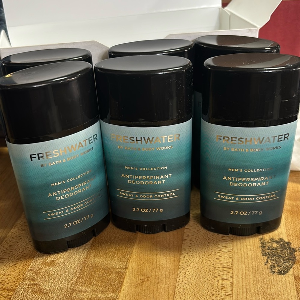 6-Pack Bundle - Bath & Body Works Freshwater Men Deodorant - 2.7 oz